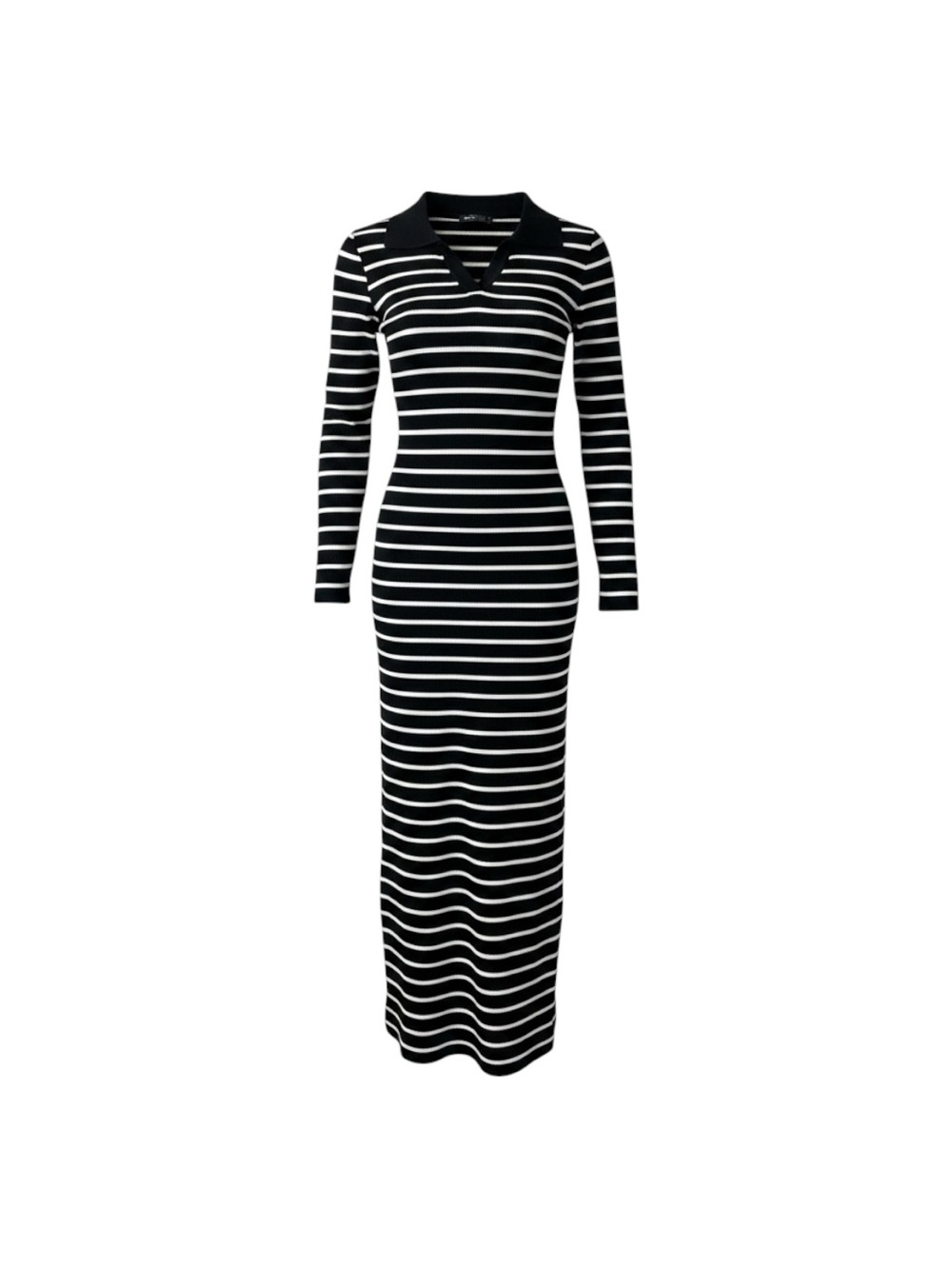 Bodycon Stripped Black and White Maxi Dress Size Large NWT